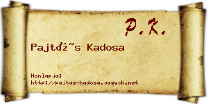 Pajtás Kadosa névjegykártya